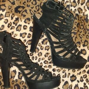 Elegant Black Strappy Heels